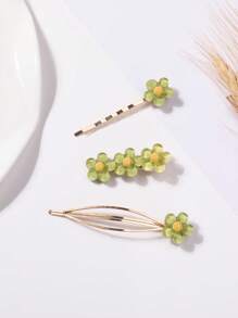 3 piezas Horquilla con diseño de flor - Multicolor - Ver 2