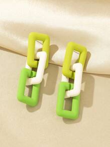 2入組鏈條設計耳墜 - 彩色 - 查看 2