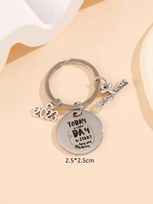 1 Nam Slogan Đồ Họa Năm Số & Vòng Charm Móc Khóa Thời Trang Trang Trí Chìa Khóa - Nhiều màu - Xem 4
