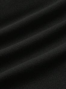 SHEIN Essnce Plus Solid Halter Top - Black - View 4