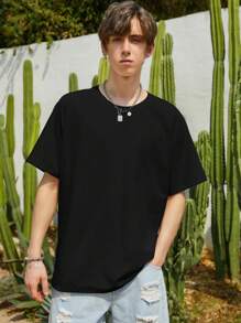 Manfinity Hypemode Áo thun & Áo lót Nam màu trơn Giải trí - màu đen - Xem 1