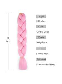 Bím tóc tổng hợp dài dài - Hồng - Xem 4