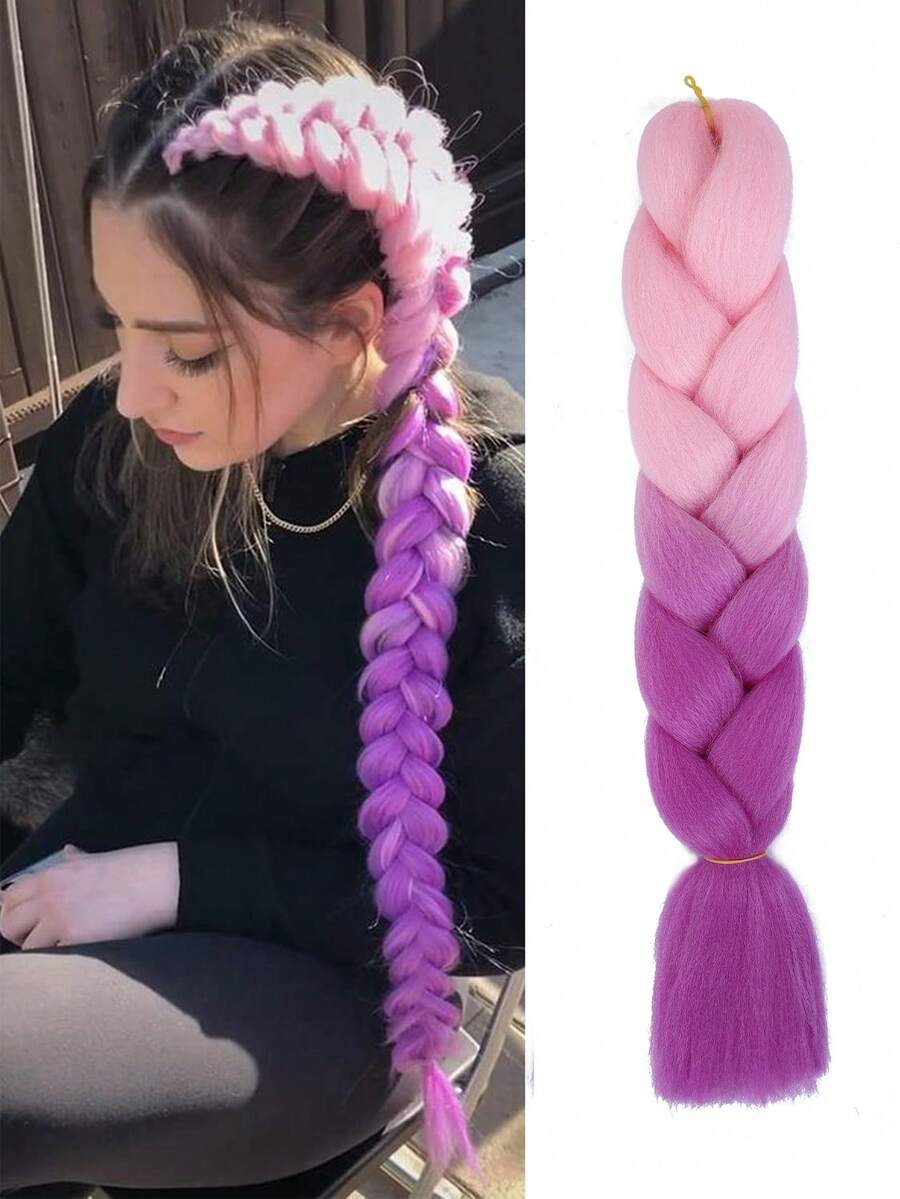 Trenza de pelo sintético largo largo - Multicolor - Ver 1