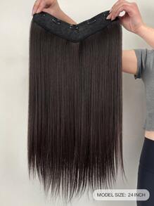 Kẹp Trong Phần Mở Rộng Tóc Tổng Hợp Dài Thẳng - màu nâu - Xem 2