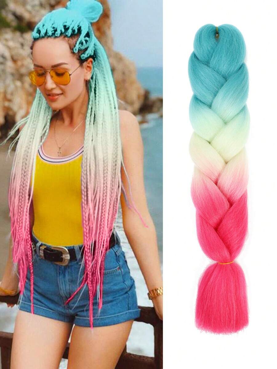 漸層長款合成髮辮 - 彩色 - 查看 1