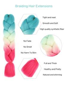 漸層長款合成髮辮 - 彩色 - 查看 5