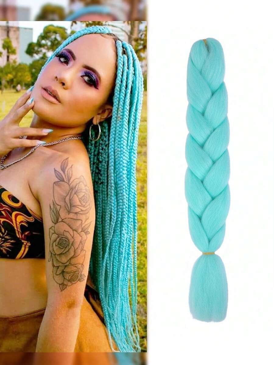 Bím tóc tổng hợp dài - Màu xanh Bạc hà - Xem 1