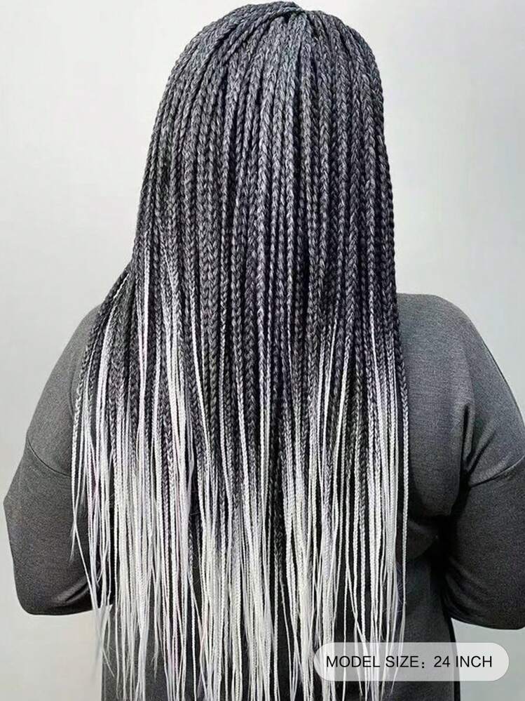 Pack of 1 Large Braiding Hair 24Inch Suitable For Women And Children Daily Holidays And Cosplay Braided Wear black grey white Multicolor Fashion Synthetic Hair Crochet Hair Extensions Useful and Deft High Temperature Hair - Multicolor - View 2