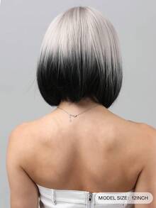 短直筒人造假髮帶劉海 - 彩色 - 查看 2