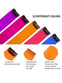 Clip In Medium Curly Synthetic Hair Extension - Blue - View 4