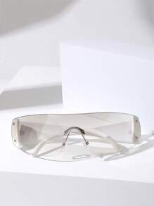 女士特大号 Y2K 户外时尚眼镜 - 銀色 - 查看 2