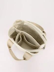 Canvas Bucket Bag Beige Double Handle For Daily - Beige - View 5