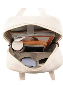 LECEY 轻便防盗背包时尚旅行包钱包大容量工作包休闲旅行背包 - 白色 - 查看 5