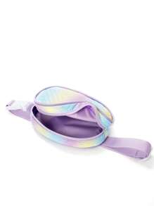 女孩漸層腰包鋸齒紋細節帶拉鍊PU皮革 - 彩色 - 查看 4