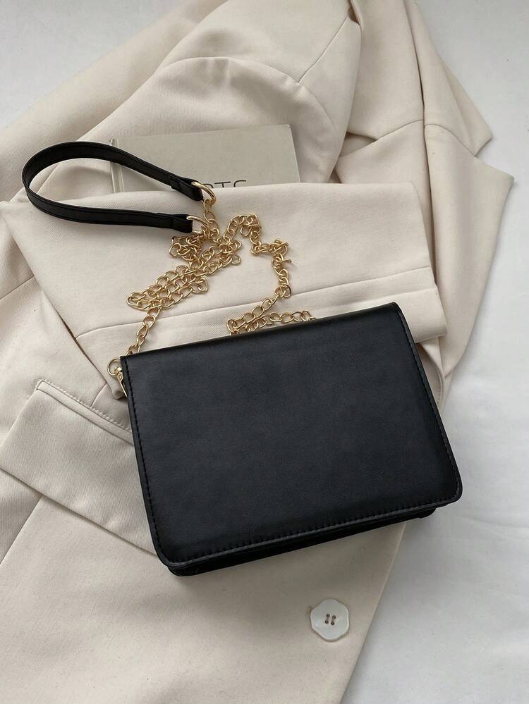 Mini Square Bag Fashionable Floral Embroidered Flap Chain Polyester