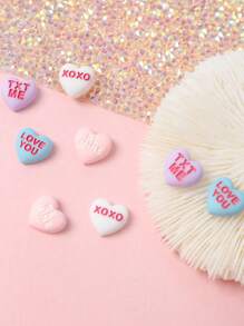 8pcs Resin Heart Shaped Symbol Decorations, Can Be Used For Nail Art DIY Nail Charms Nail Gems Nail Supplies