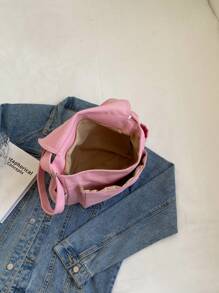 Túi Messenger lớn Màu hồng Acrylic có dây đeo có thể điều chỉnh - Hồng - Xem 4