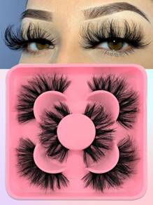 3 Giường đôi Sai Lông mi 20mm Vẻ ngoài Mắt mèo Đuôi dài Lông mi Dài lông tơ Da chồn nhân táo Lông mi - màu đen - Xem 1