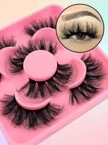 3 Giường đôi Sai Lông mi 20mm Vẻ ngoài Mắt mèo Đuôi dài Lông mi Dài lông tơ Da chồn nhân táo Lông mi - màu đen - Xem 2