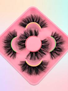 3 Giường đôi Sai Lông mi 20mm Vẻ ngoài Mắt mèo Đuôi dài Lông mi Dài lông tơ Da chồn nhân táo Lông mi - màu đen - Xem 4