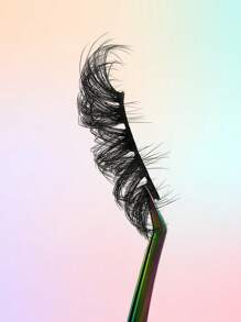 3 Giường đôi Sai Lông mi 20mm Vẻ ngoài Mắt mèo Đuôi dài Lông mi Dài lông tơ Da chồn nhân táo Lông mi - màu đen - Xem 6