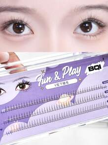 Manga Mi, 1 hộp Lông mi giả cá nhân dưới hình chữ V - màu đen - Xem 1