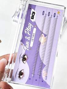 Manga Mi, 1 hộp Lông mi giả cá nhân dưới hình chữ V - màu đen - Xem 3