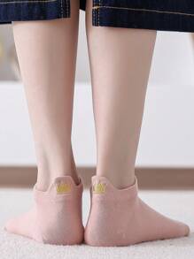 5雙愛心和字母圖案短襪 - 彩色 - 查看 6