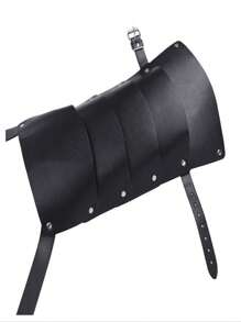 1pc Men's Roleplay Prop Black Leather Multi-Strap Shoulder Armor Restraint - Black - View 6