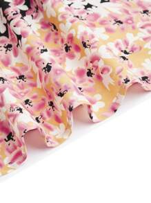 SHEIN Clasi Plus Floral Print Tie Front Cami Dress - Multicolor - View 5