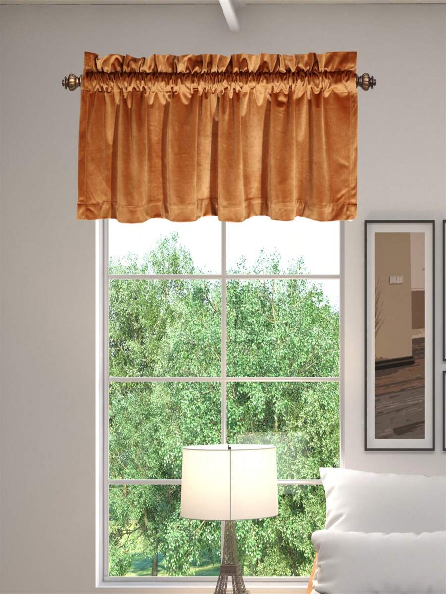 BONZER 1 pieza Cenefa de ventana unicolor - Naranja - Ver 1