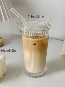 1 cốc thủy tinh, cốc uống nước bằng rơm trong suốt có kết cấu cho gia đình - Trong sáng - Xem 6
