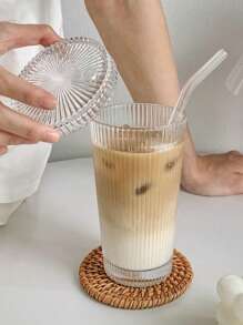 1 cốc thủy tinh, cốc uống nước bằng rơm trong suốt có kết cấu cho gia đình - Trong sáng - Xem 7