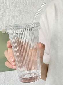 1 cốc thủy tinh, cốc uống nước bằng rơm trong suốt có kết cấu cho gia đình - Trong sáng - Xem 9