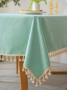 1 Tua Rua Trang Trí Khăn Trải Bàn, Hiện Đại Polyester Chống Dầu Bàn Cho Phòng Ăn - màu xanh lá - Xem 1