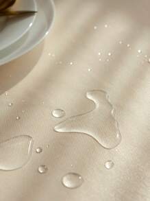 1片防水防油桌布,tpu塗層抗污染純色餐桌蓋台布茶幾桌布織物桌巾 - 米色 - 查看 6