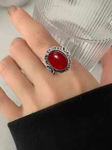 Anillo con diseño de oval - Burdeos - Ver 2