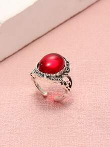 Anillo con diseño de oval - Burdeos - Ver 3