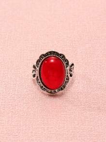 Anillo con diseño de oval - Burdeos - Ver 5