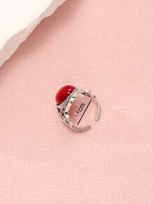 Anillo con diseño de oval - Burdeos - Ver 6