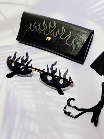 男士火設計太陽眼鏡帶眼鏡繩