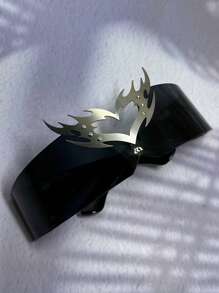 POLASUP 1 件男孩卡通科幻心形火焰装饰环绕式护目镜派对角色扮演眼镜，带黑色或多色反光涂层，适用于角色扮演面罩。遮阳配饰万圣节海滩配饰眼镜遮阳外观街头风格，适合毛衣夹克运动衫连帽衫皮裤和工装裤情人节情人节适合夏季海滩度假、户外、旅行 - 黑色 - 查看 3