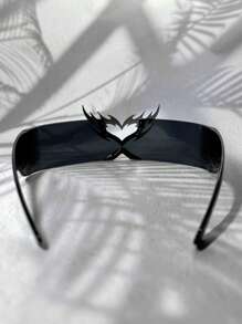 POLASUP 1 件男孩卡通科幻心形火焰装饰环绕式护目镜派对角色扮演眼镜，带黑色或多色反光涂层，适用于角色扮演面罩。遮阳配饰万圣节海滩配饰眼镜遮阳外观街头风格，适合毛衣夹克运动衫连帽衫皮裤和工装裤情人节情人节适合夏季海滩度假、户外、旅行 - 黑色 - 查看 6