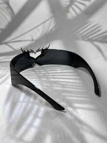 POLASUP 1 件男孩卡通科幻心形火焰装饰环绕式护目镜派对角色扮演眼镜，带黑色或多色反光涂层，适用于角色扮演面罩。遮阳配饰万圣节海滩配饰眼镜遮阳外观街头风格，适合毛衣夹克运动衫连帽衫皮裤和工装裤情人节情人节适合夏季海滩度假、户外、旅行 - 黑色 - 查看 7