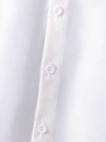 Toddler Boys Slogan Graphic Button Front Shirt Without Tee - White - View 3