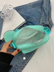 Túi vuông nhỏ bằng nylon có ví đựng tiền - màu xanh lá - Xem 8