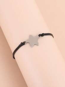 1 cái Thép Không Gỉ Thời Trang Ngôi Sao Dây Trang Trí Vòng Tay Trang Trí Hàng Ngày của Phụ Nữ - màu đen - Xem 2