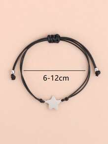 1 cái Thép Không Gỉ Thời Trang Ngôi Sao Dây Trang Trí Vòng Tay Trang Trí Hàng Ngày của Phụ Nữ - màu đen - Xem 4