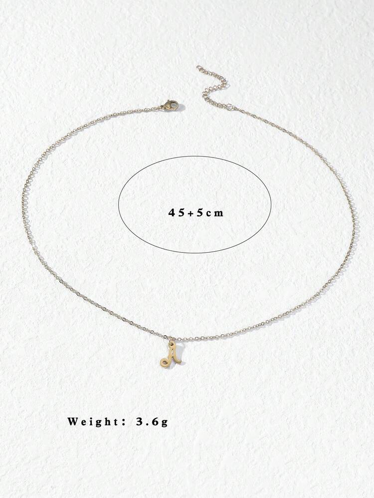 1pc Fashionable Stainless Steel Letter Charm Necklace For Women For Daily Decoration