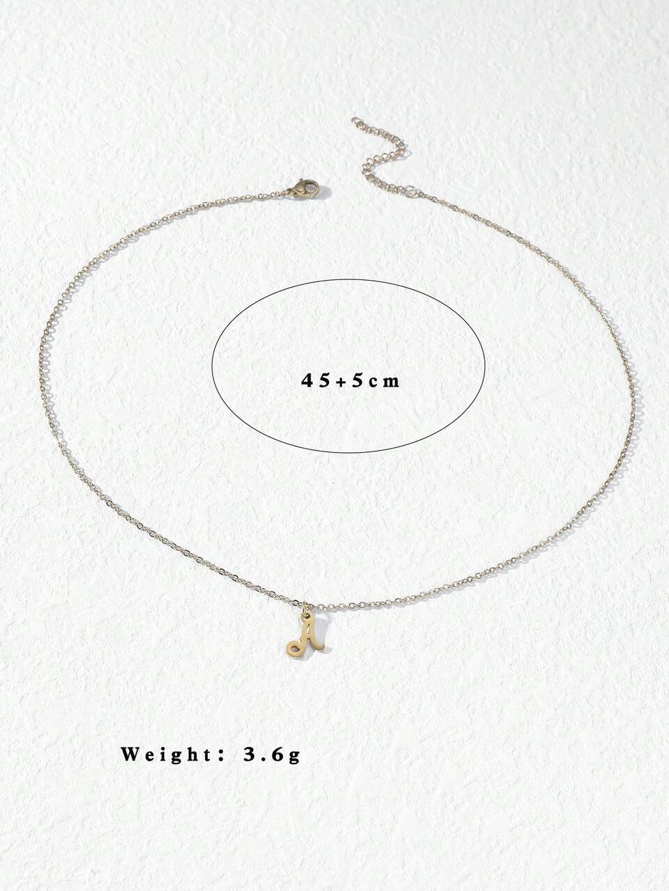 1pc Fashionable Stainless Steel Letter Charm Necklace For Women For Daily Decoration